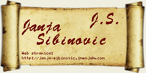 Janja Sibinović vizit kartica
